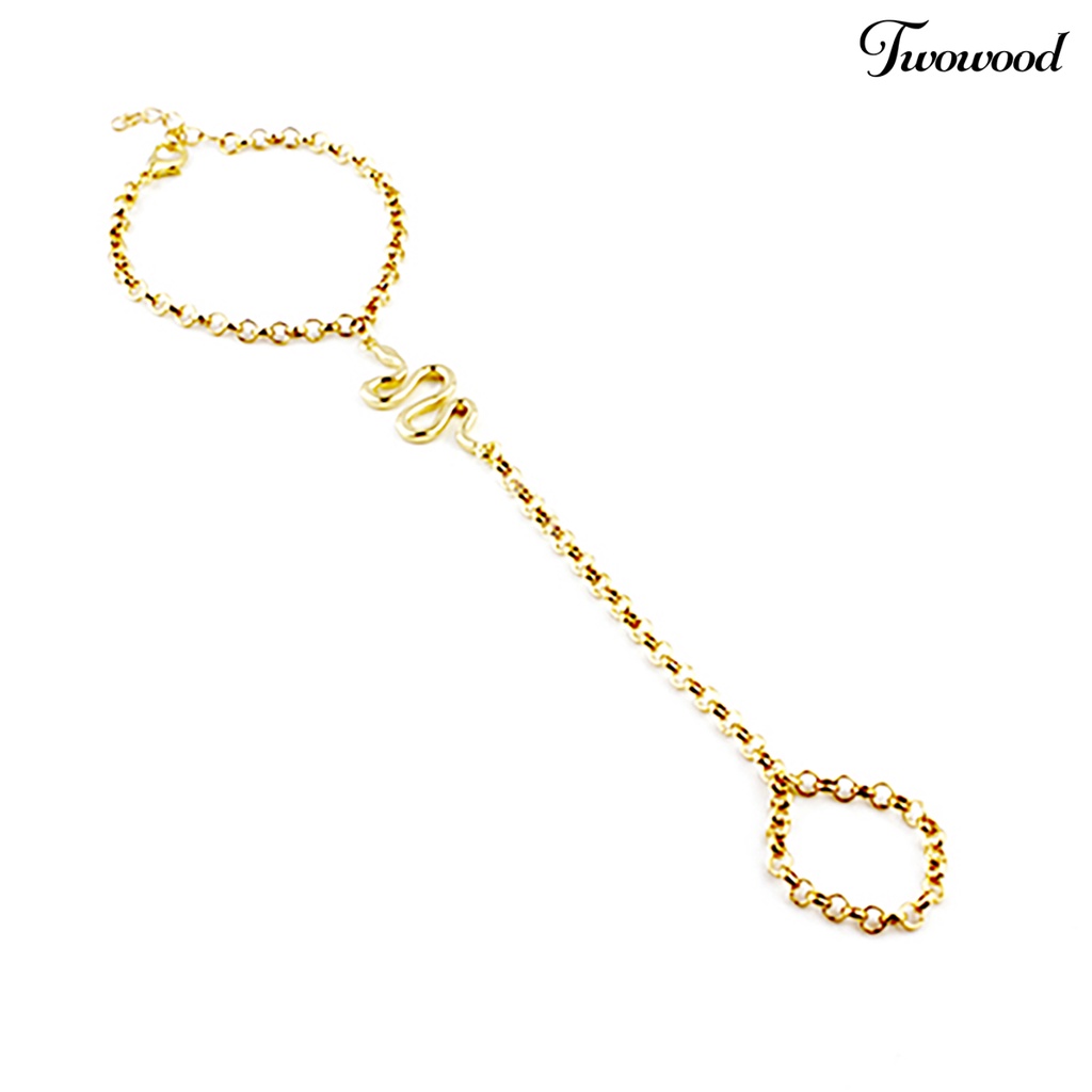 Gelang Cincin Adjustable Desain Ular Bahan Alloy Untuk Wanita