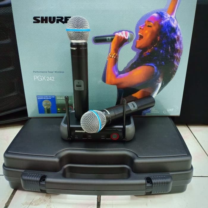mic wireless Shure PGX 242   koper 2 mic pegang