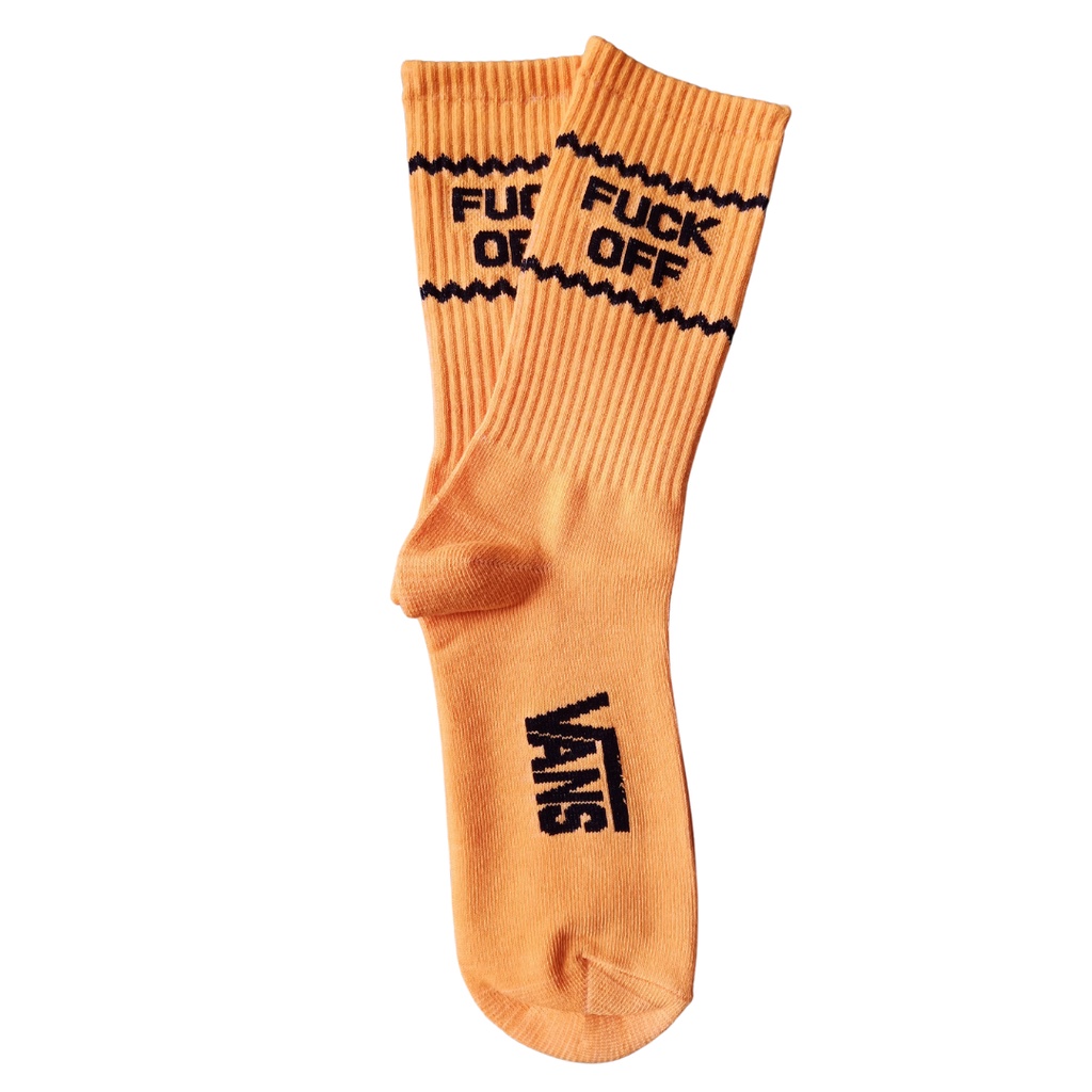 [BIG SALE] Kaos Kaki Motif Skate Oldschool - Mohaki Official-Fvck off Kuning