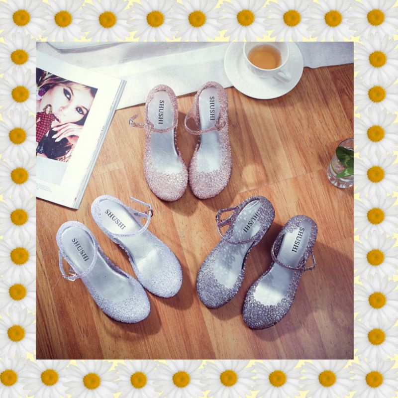 Termurah Shoes By Tira Shushi Wedges Jelly Shoes/ Jelly Shoes Dewasa/Sandal Jelly Wanita/Sandal