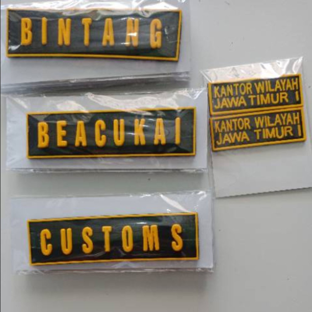 Nametag / Patch Rubber / Papan Nama Karet Custom Logo