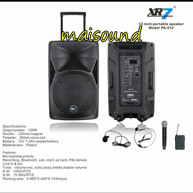 SPEAKER PORTABLE MEETING XR7 PA012 ORIGINAL 12 INCH XR7 PA 012 AKTIF