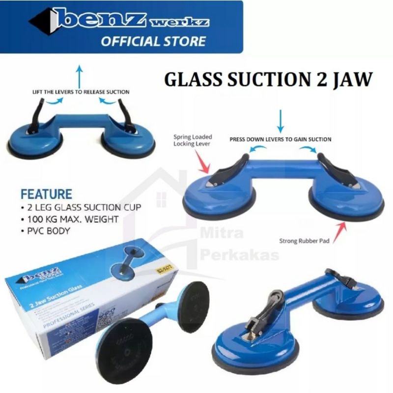 Jual Benz Kop Kaca 2 Kaki Body Pvc Glass Suction Cup 2 Max 100 Kg 2 Jaw Suction Glass Bz 9272 7695