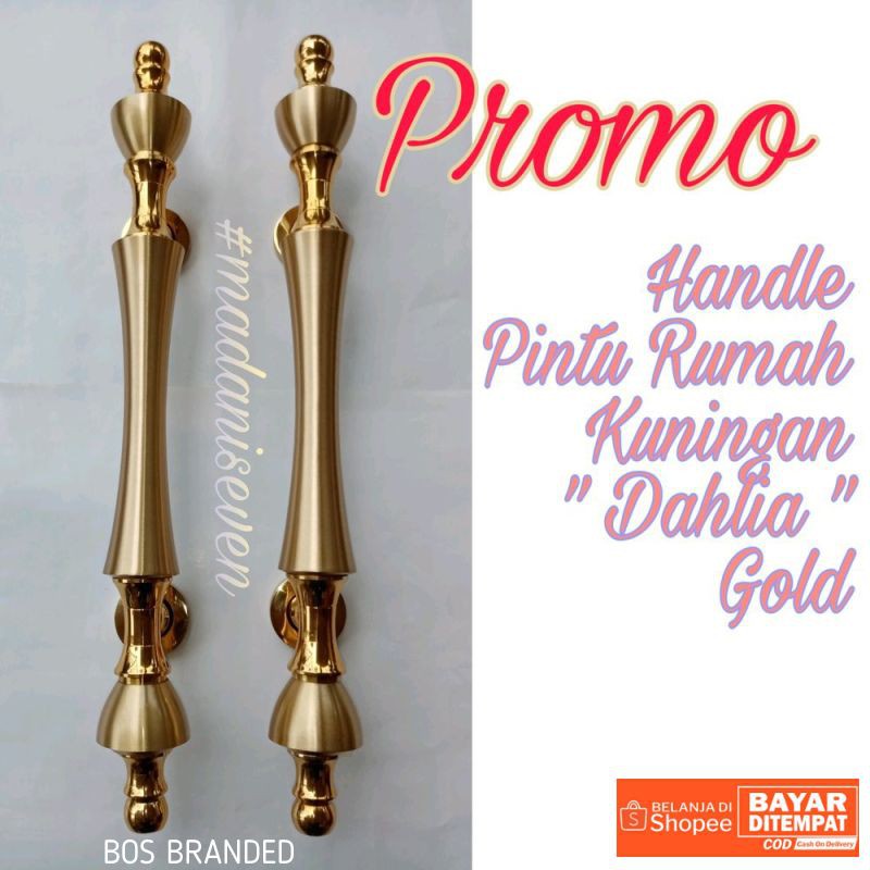 PROMO - Tarikan pintu rumah - Handle Pintu Rumah - Kuningan Dahlia Gold 34 cm Termurah