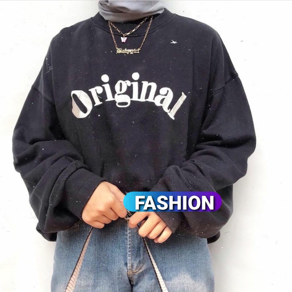 ORIGINAL SWEATER FLEECE UNISEX TEBAL TERBARU'