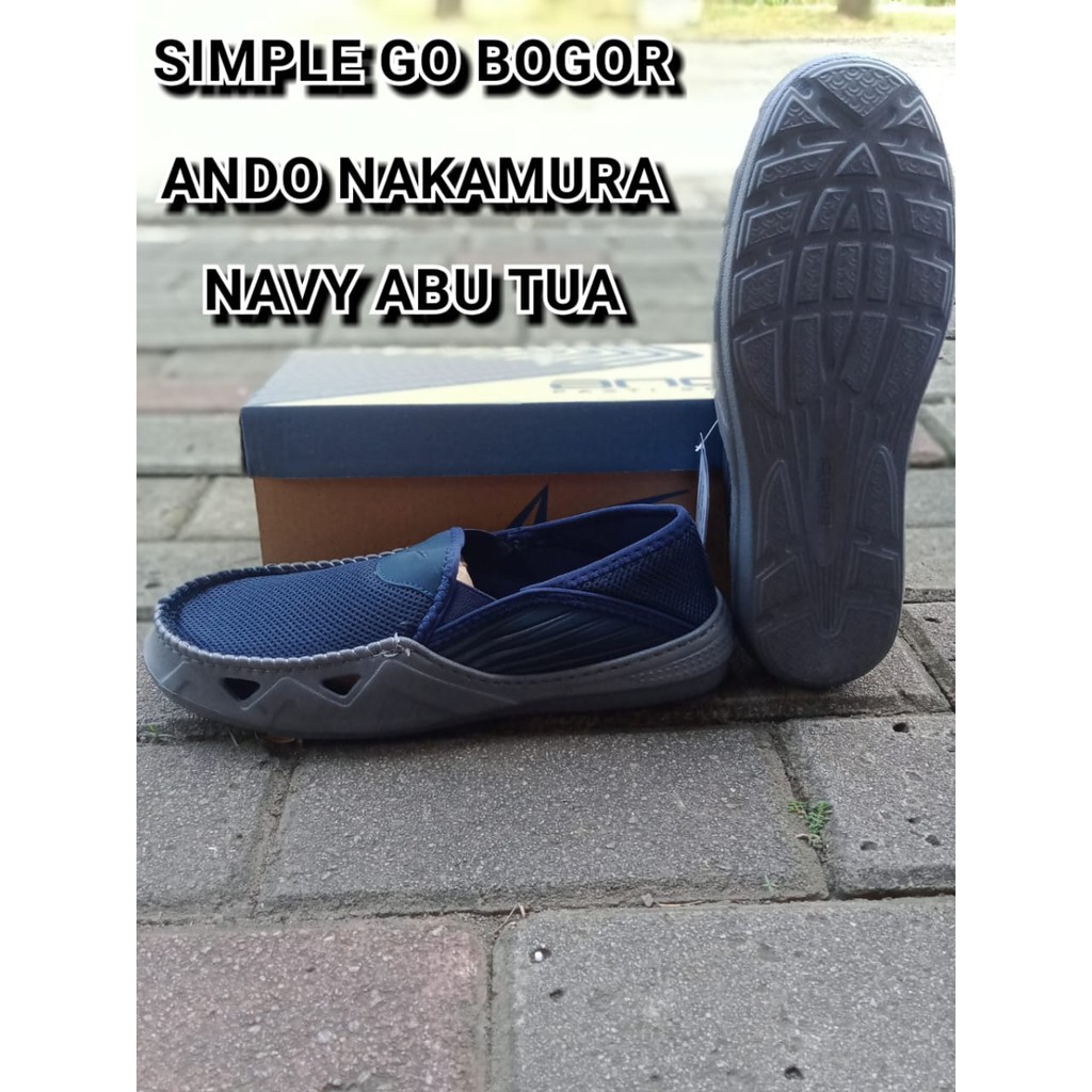 Sepatu slip-on pria ando nakamura ori size 39-43