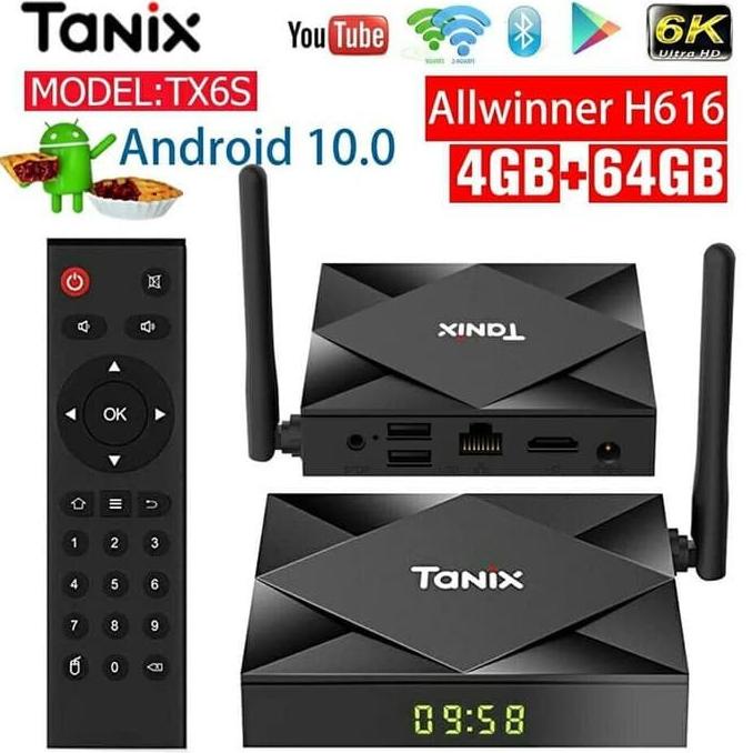 TANIX TX6S SMART TV BOX 4GB/64GB Allwinner H616 Android 10 ORIGINAL Termurah