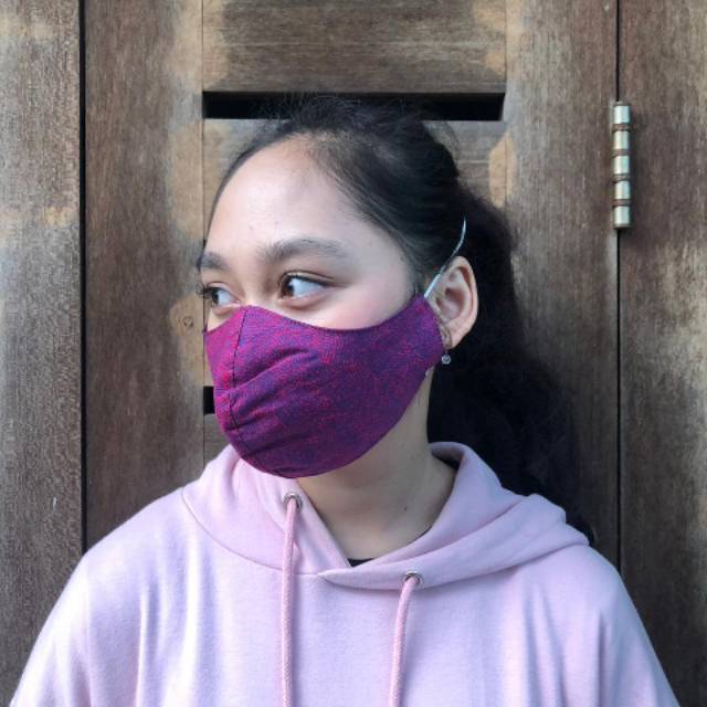Masker kain katun 3 lapis