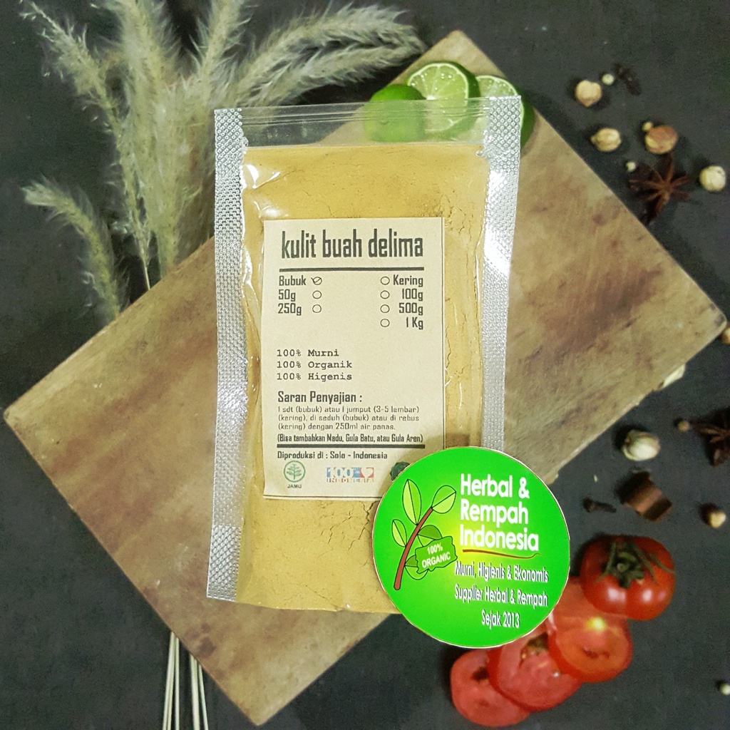 

Kulit Buah Delima Bubuk - 100 GR / REMPAH / JSR / 100% MURNI