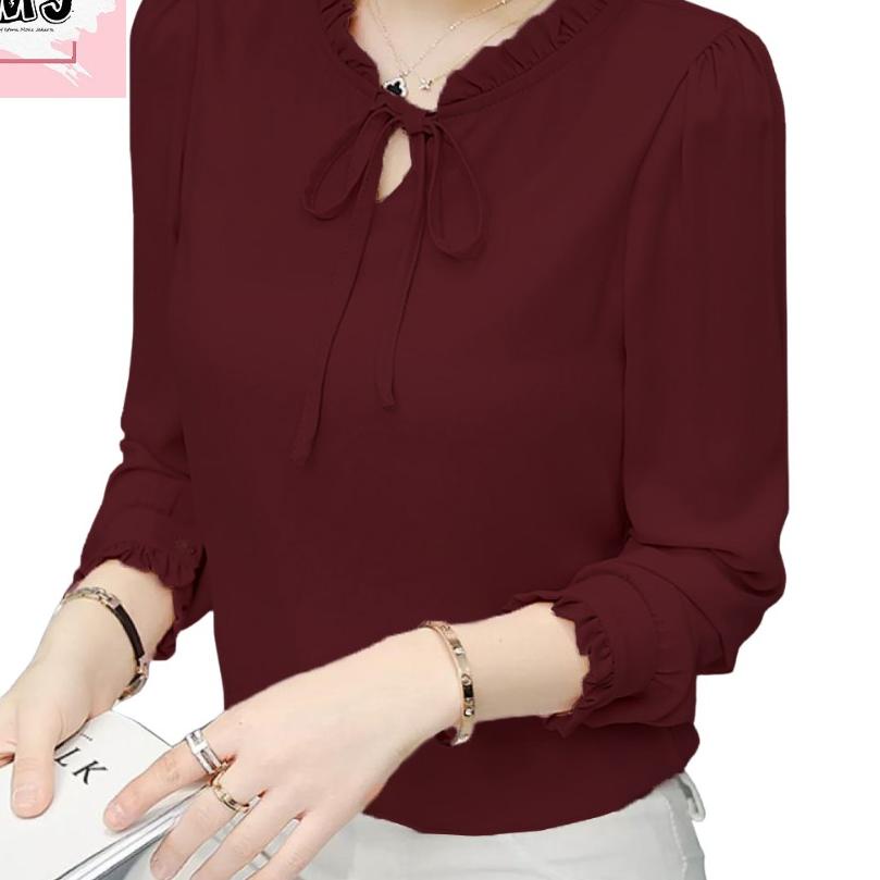 ☑ IMJ AURELIA baju atasan wanita terbaru blouse korean style blouse wanita lengan panjang import ☝
