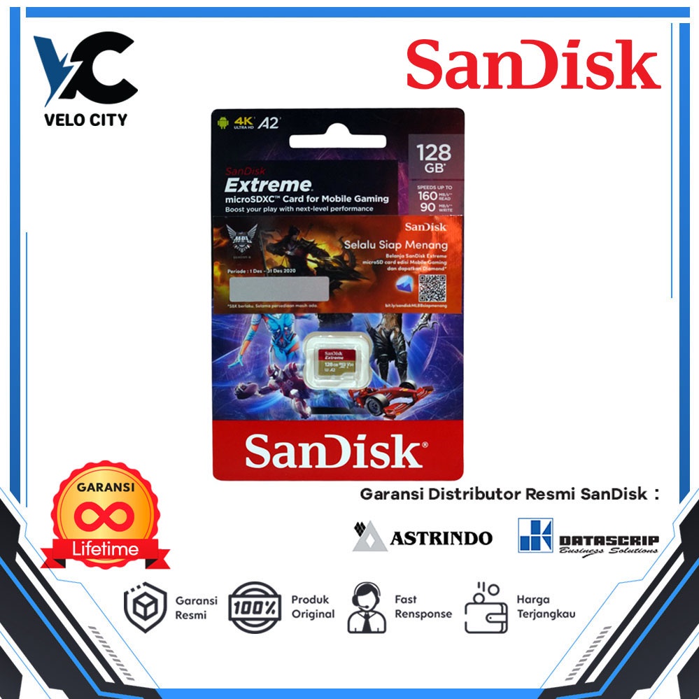 Memory Card | Micro SD 128GB SanDisk Extreme Gaming Limited Edition - Garansi Resmi Lifetime