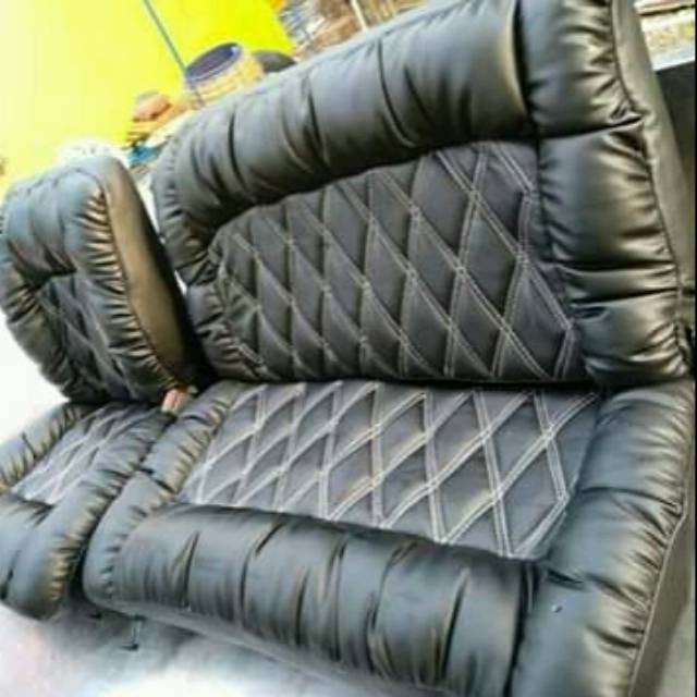 Sarung jok cover jok mobil L300 pik-up hitam polos motif sofa