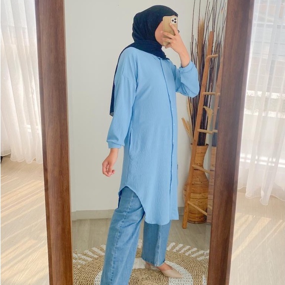 TAZKIA LONG SHIRT /  KEMEJA PANJANG / LONG SHIRT KEKINIAN / LONG SHIRT CANTIK