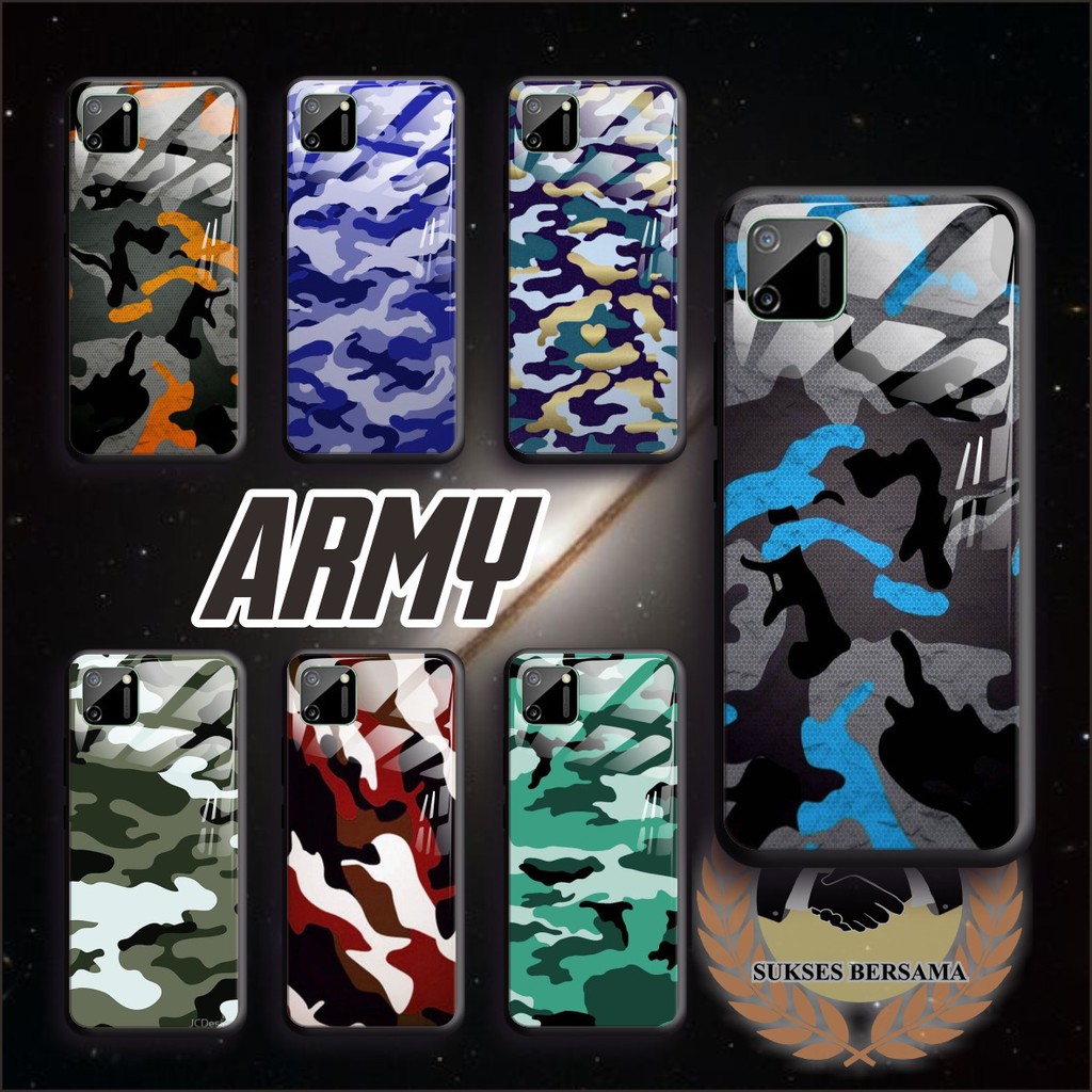 BSB09 Case Gambar army back case glass vivo y91 y93 y95 y91c y71 y81 y12 y15 y17 y53 v5 y11 etc