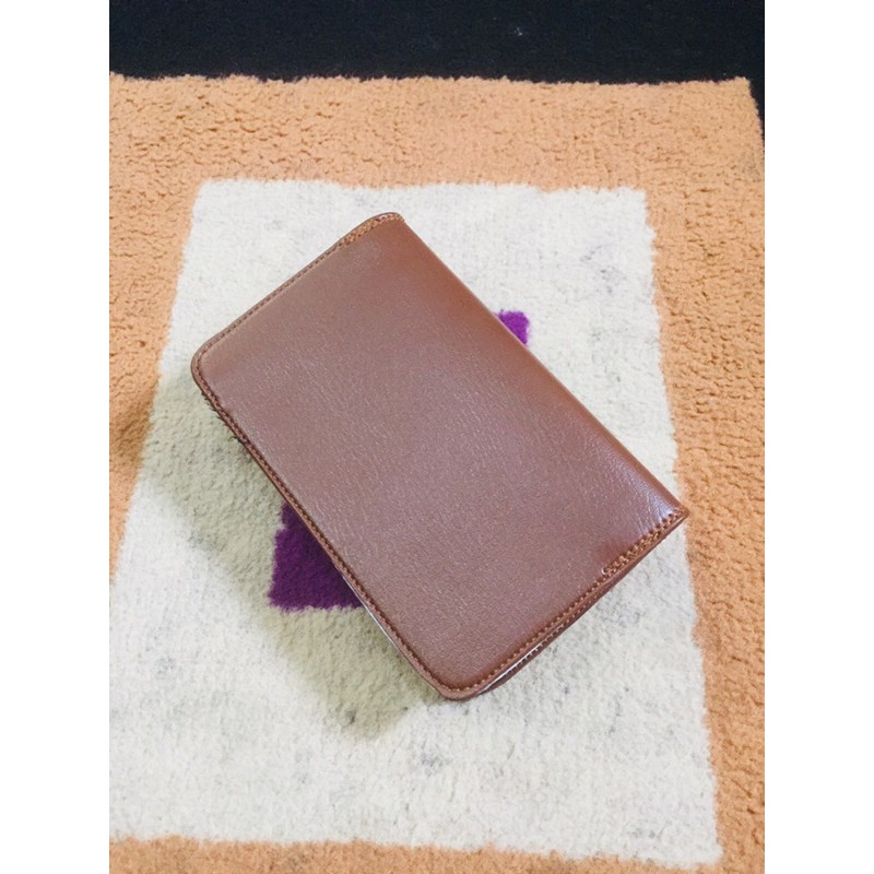 dompet pria lipat buku ukuran tanggung 3/4 bahan kulit sintetis lokal colombo #dompet #dompetpria-Coklat tua