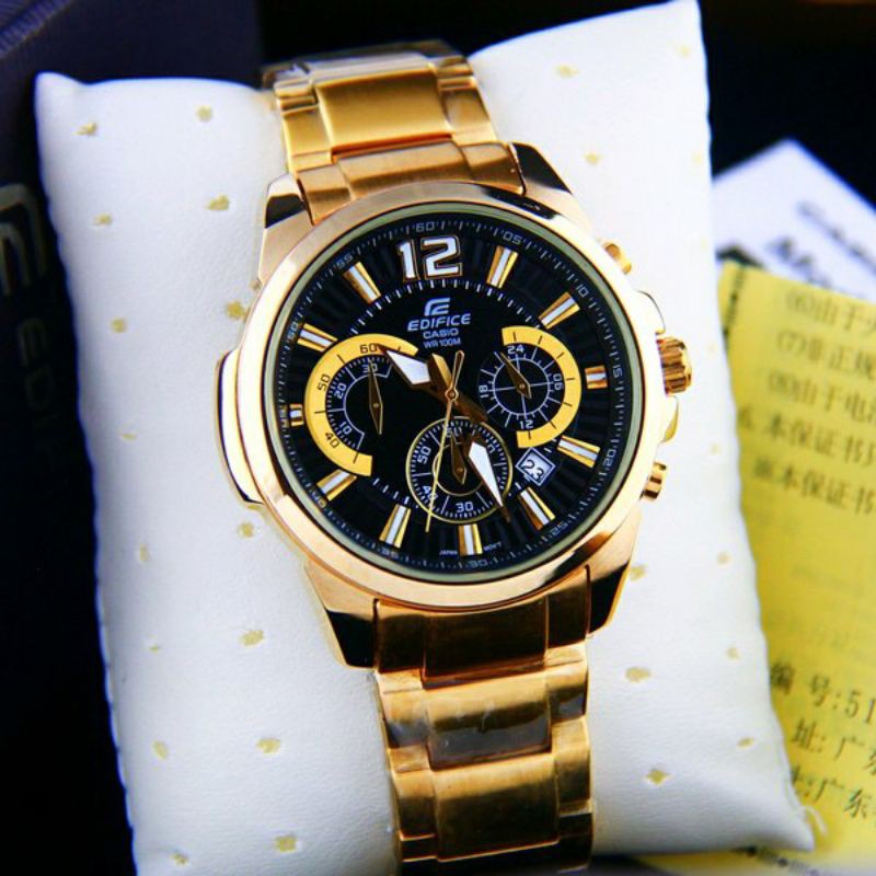 Jam Tangan Pria Merk Casio Edifice Type Efr 535 Original Bm Stainless Baterai