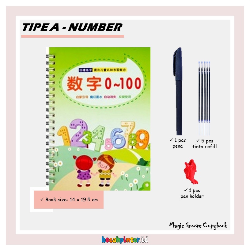 Magic Groove Copybook | Belajar Menulis Ajaib | Prewriting / Pra - Menulis | Mainan Edukasi Anak-A - Number