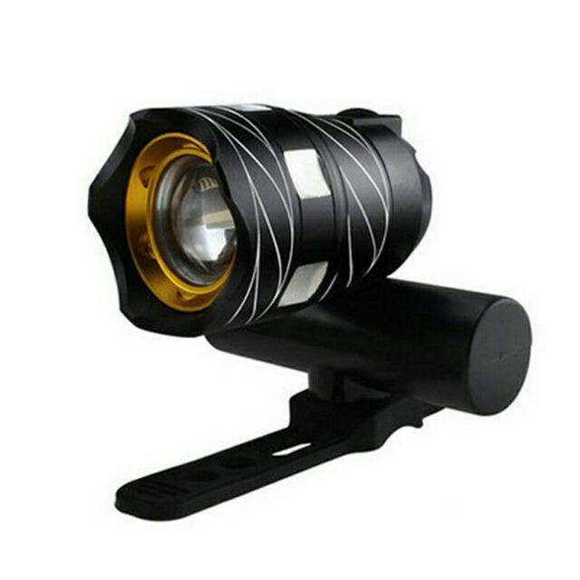  Lampu  senter Sepeda  T6 Zoomable zoom rechargerable cas  