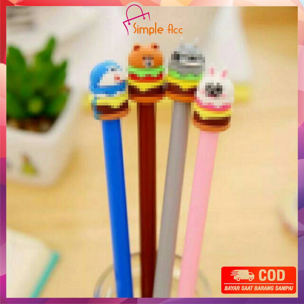 

~COD~ DO-A7 Pena Cartoon/Pulpen Burger Unik/Pen Burger Kartun