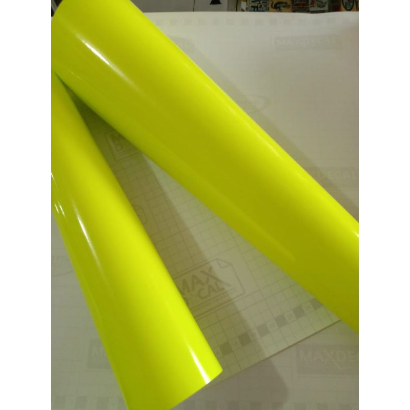 

[ MAX DECAL 7500 FL 029 ] SKOTLET MOTOR KUNING STABILO GLOSSY 45CM X 1M
