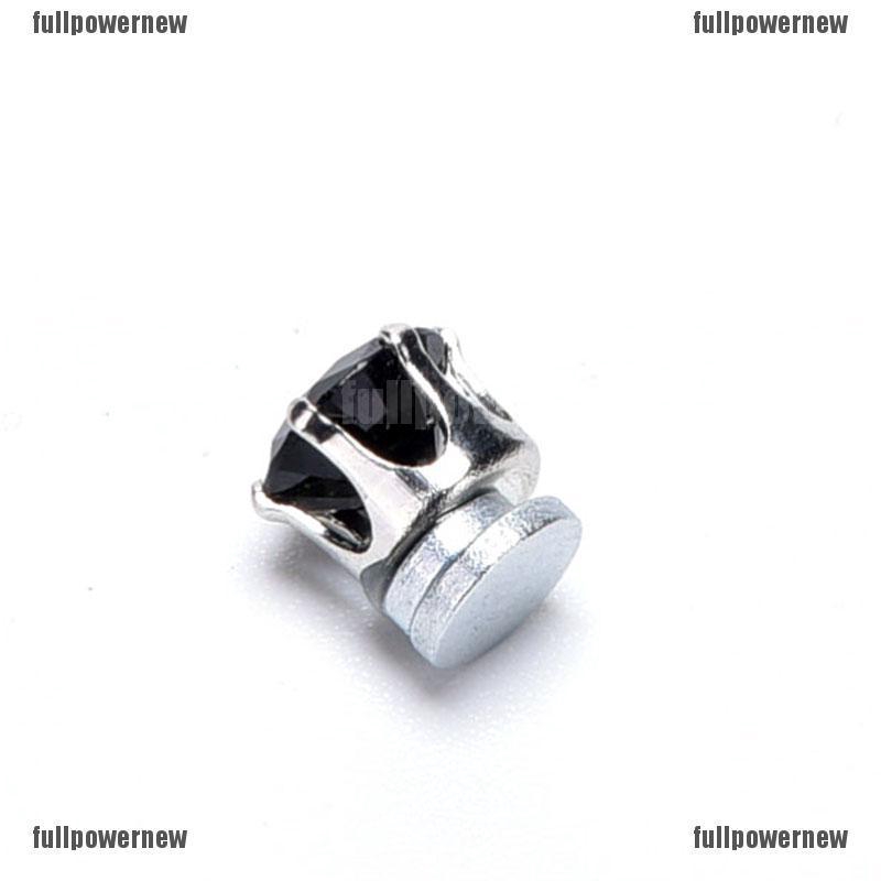 【COD】FLID 1 Pasang Anting Magnet Kristal Warna Hitam untuk Unisex