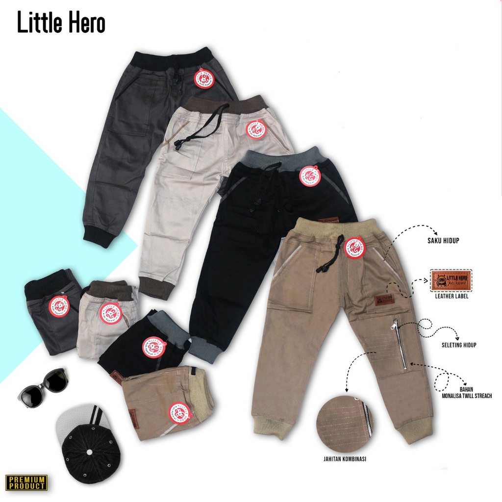 CELANA ANAK JOGGER SPIN LITTLE HERO  1-10 TAHUN. BAHAN MELAR DAN TEBAL.