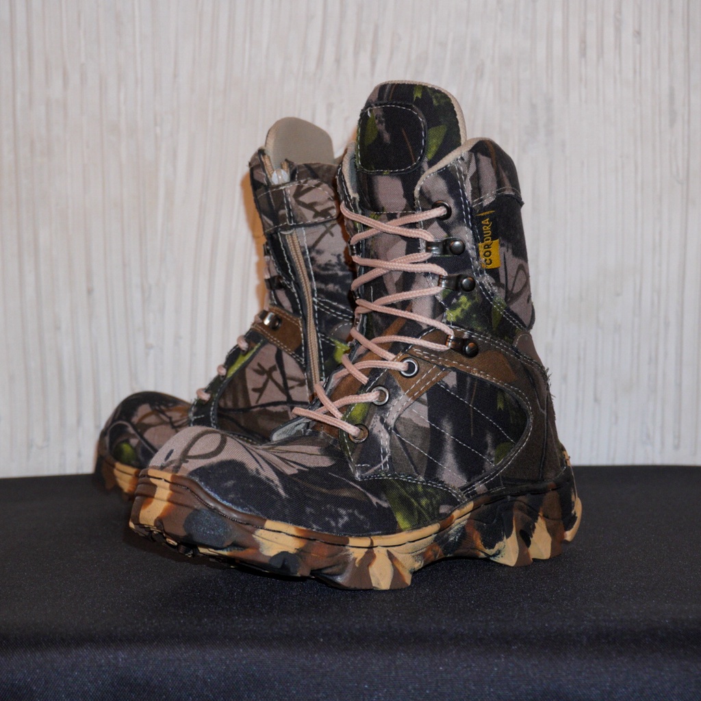 Sepatu Boots Ujung Besi Safety CAMO Loreng High /Low Sepatu Berburu Hutan Naik Gunung Sepatu Pdl/Pdh termurah