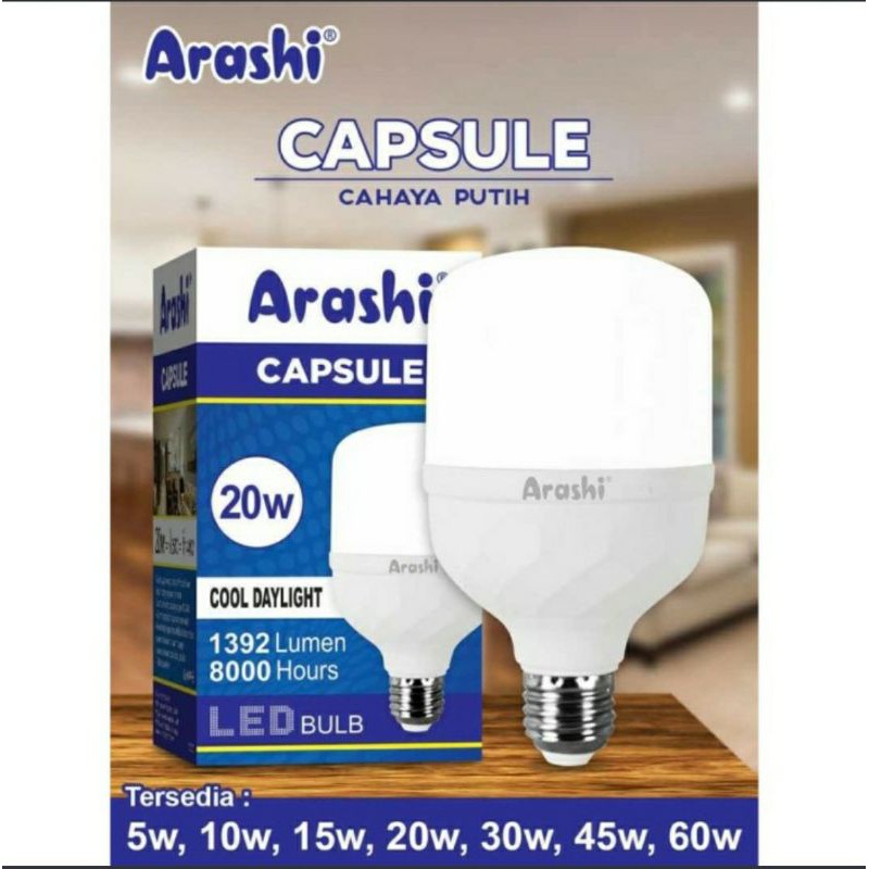 Lampu Led 10 Watt ARASHI CAPSULE - Bohlam Anti Pecah - Body Besar