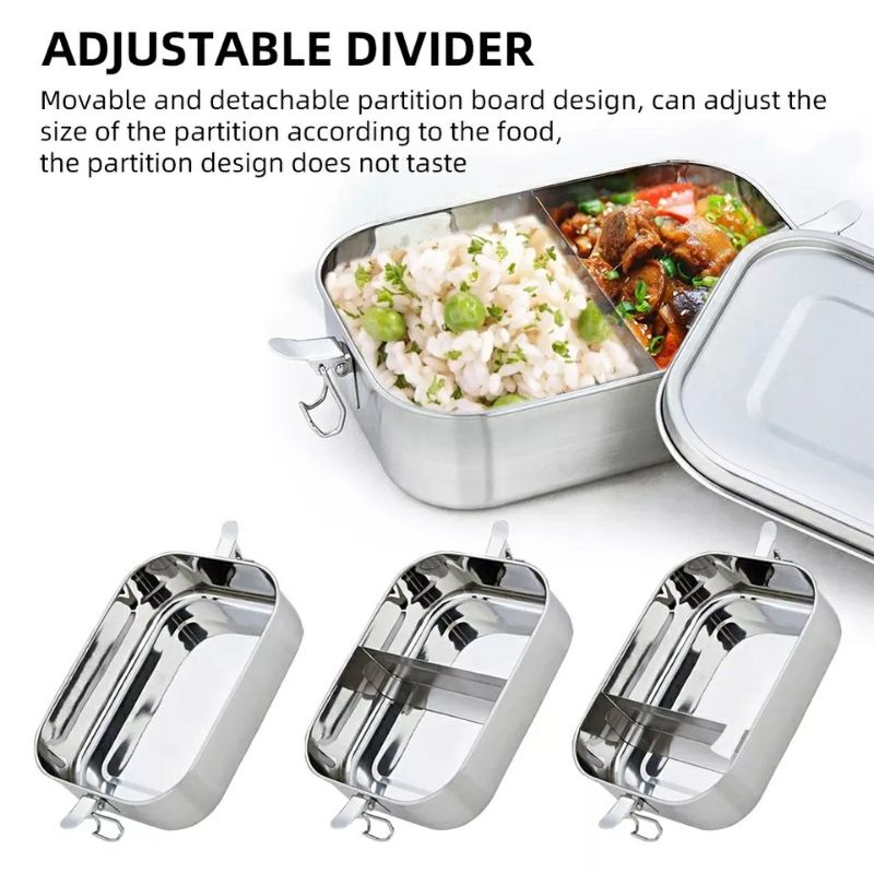 Lunch Box Premium Stainless Steel 800 ml Anti Tumpah Anti Rembes Bento Box Kotak Bekal