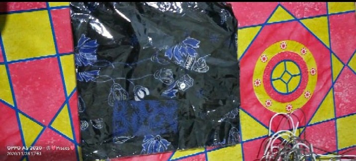 Promo Batik Couple Keluarga Sarimbit Sania Ruffle Batik Ori Ndoro Jowi Motif Sakura Biru