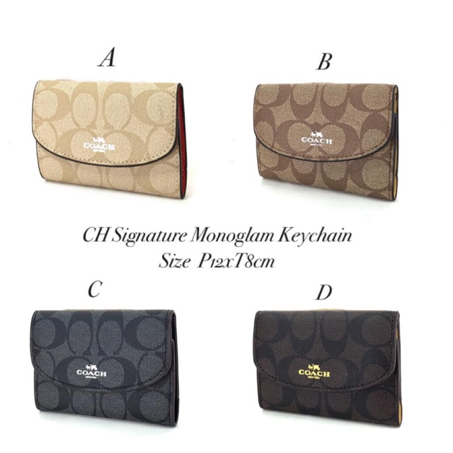 COACH Signature Monogram Keychain Gantungan Kunci