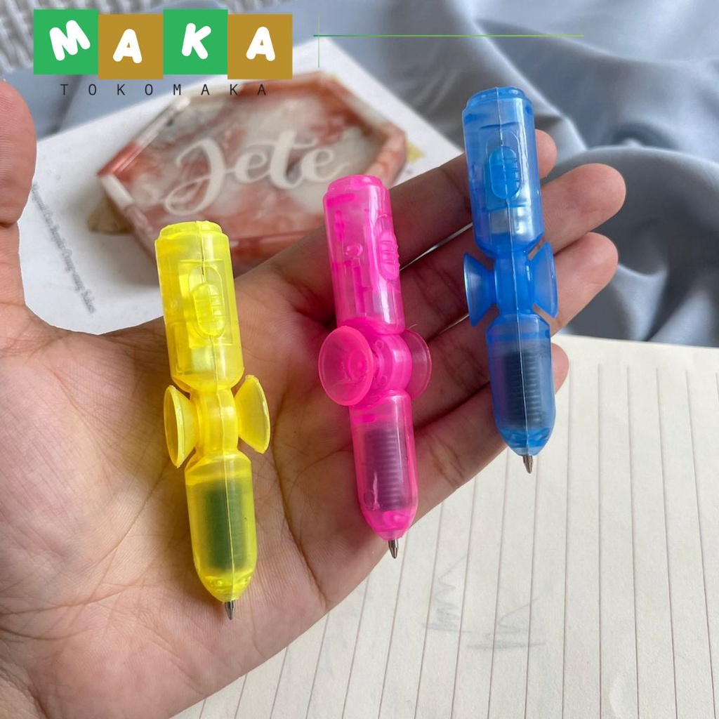 

pulpen led spinner pen nyala pena bolpen tinta hitam alat tulis kantor lucu perlengakapan sekolah import atk termurah