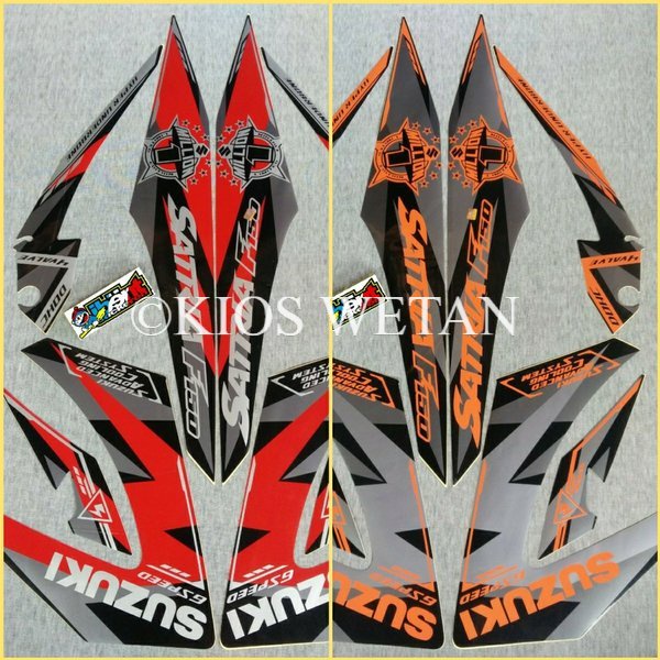 STIKER STRIPING LIS STANDAR ORI SATRIA  F FU TAHUN 2015 2014 1 ONE MILLION SE SPECIAL EDITION