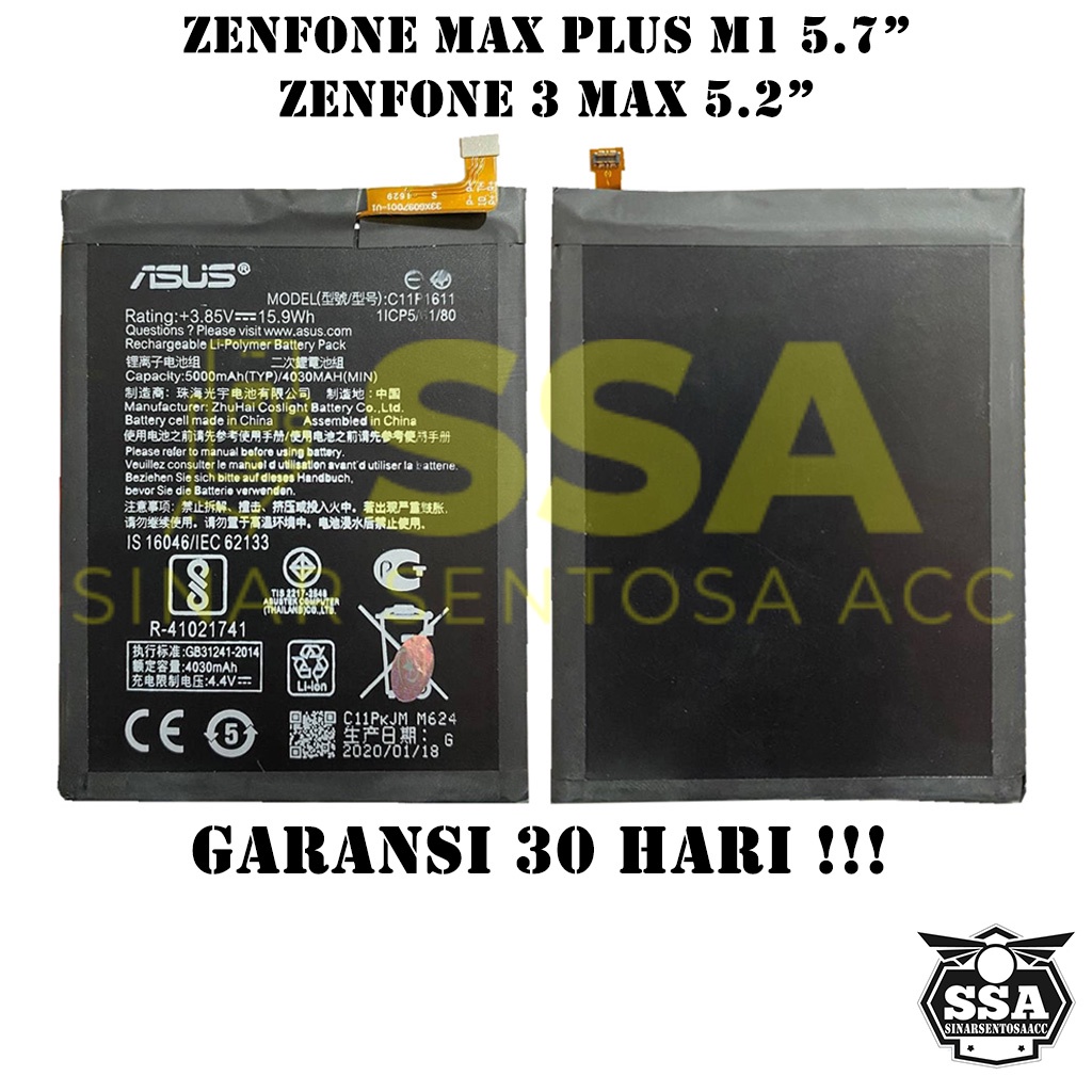 Baterai Original 100% Asus Zenfone Max Plus M1 5.7&quot; / Zenfone 3 Max 5.2&quot; ZC520TL ZB570TL X008D X018D C11P1611Batre Batrai Battery Ori Garansi Awet