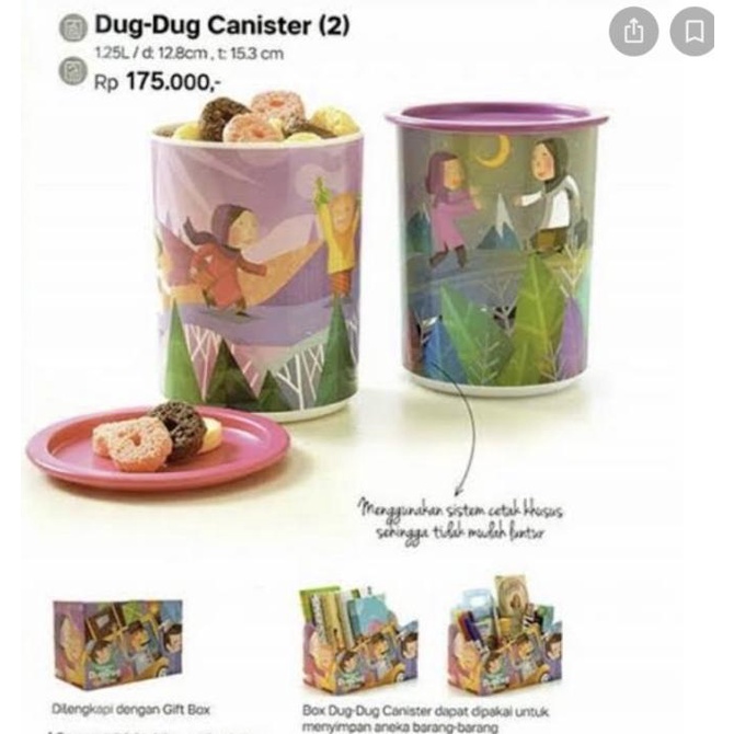 *:*:*:*:*] Tempat Snack, Susu Anak 2 pcs @1.25 L Tupperware Dug-dug canister