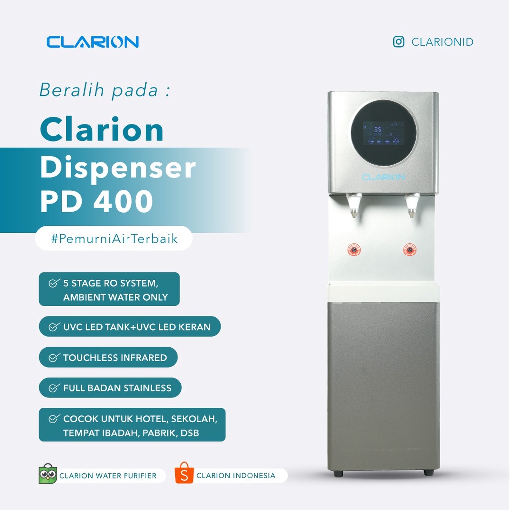 CLARION, Water Purifier, Dispenser PD400, Pemurni Air, RO Purifier