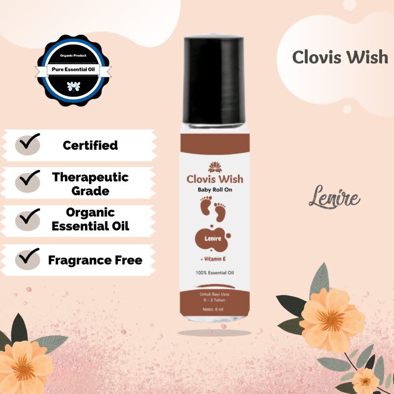 Clovis Wish Lenire Anti Tantrum Rewel Roll On Minyak Oles Essential Oil Anak Bayi Baby Imun Herbal