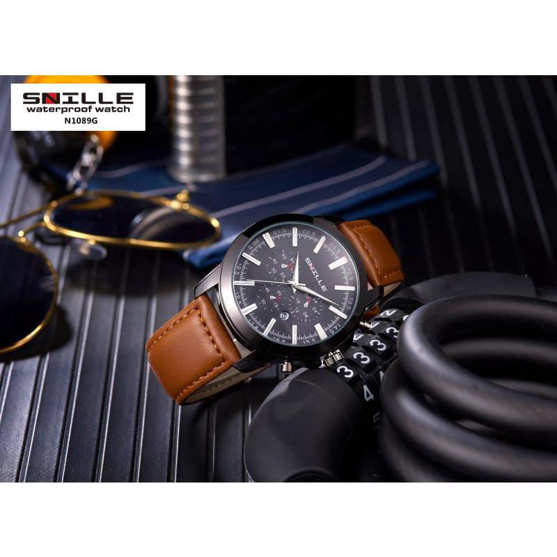 Snille Original Waterproof Jam Tangan PRIA Analog. Kode N1029G | Tahan Air ( GRATIS 1 PCS JAM TANGAN )