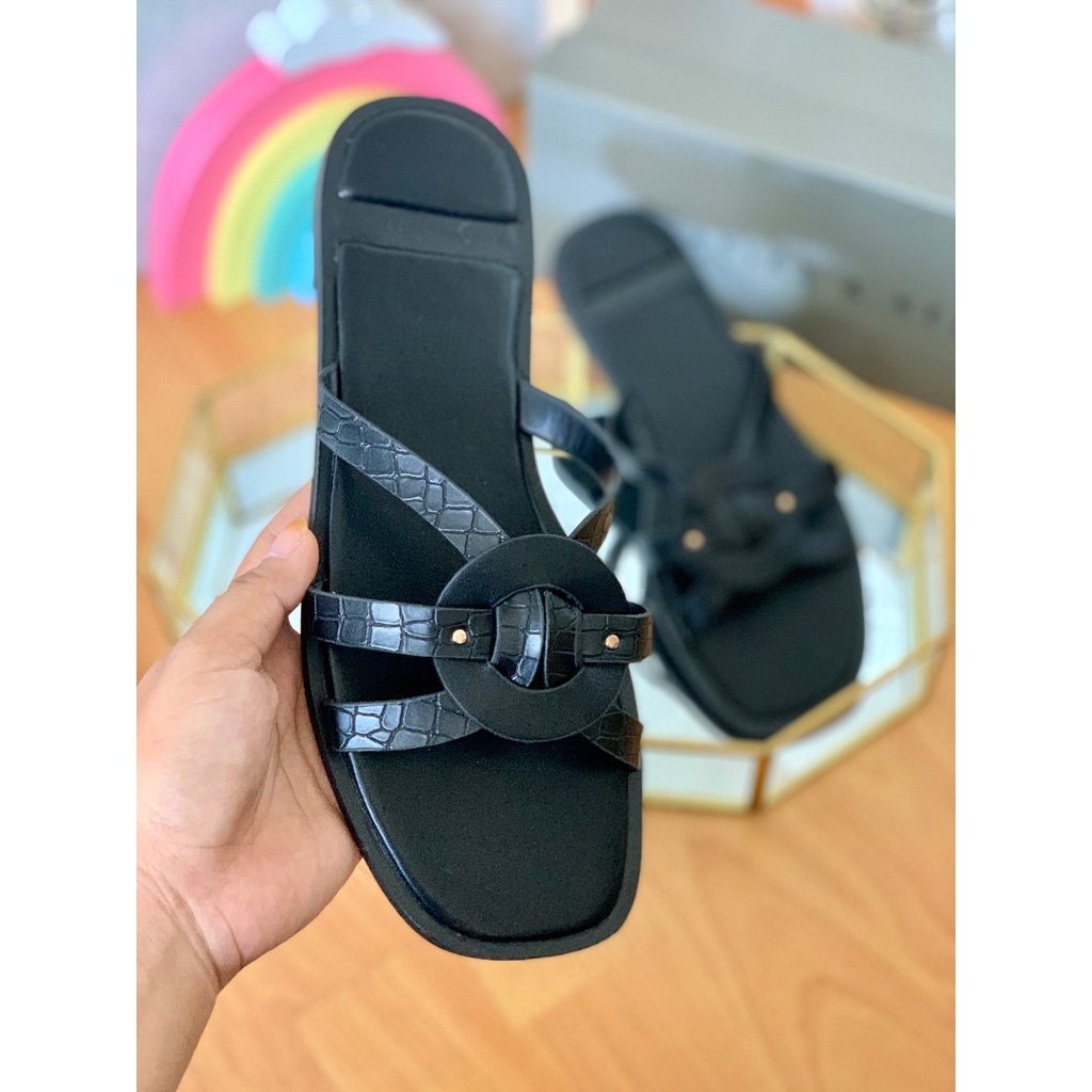 [7.7 Boombastis Sale⚡] - CLEARANCE SALE! SANDALS WANITA CKS429 CK FLAT SANDALS PREMIUM IMPORT