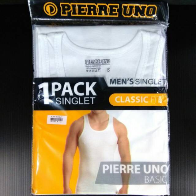 Kaos Singlet Pria PIERRE UNO PU-S01 PPutih Isi 1Pcs