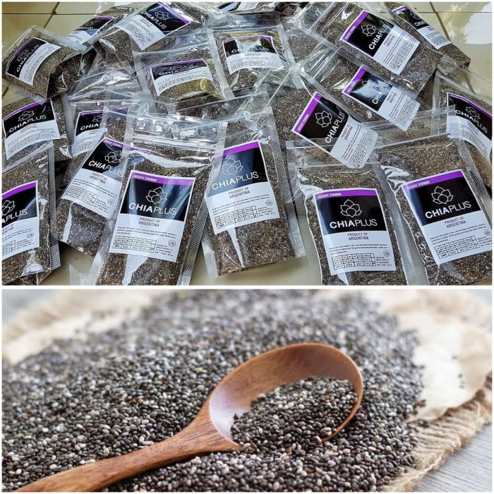 

ORGANIC BLACK CHIA SEEDS HALAL IMPOR ARGENTINA 1 KG 100% NATURAL