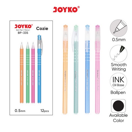 

Ball Pen Pulpen Pena JOYKO BP-335 Cozie 0.5 mm 1 Box (12 Pcs) - 1 LUSIN