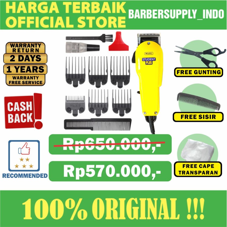 WAHL STUDENT KIT PLUS ORIGINAL ALAT CUKUR MESIN CUKUR RAMBUT WAHL ORI