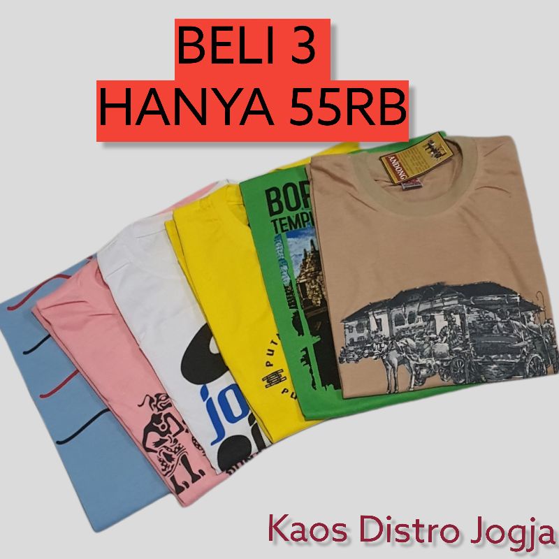 Doublefive - 3 pcs 55rb Kaos Distro Kaos Oleh Oleh Jogaj Pria Wanita Terbaru  Kaos Murah Unisex  Kaos Wanita Terbaru  Kaos Pria Murah  Kaos Distro Casual Unisex  Kaos Branded Distro  T-Shirt Murah Unisex