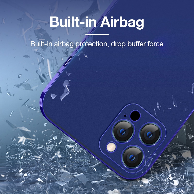 Square Plating Matte Phone Case Kompatibel Dengan iPhone X XS MAX XR Straight Edge Slim Soft TPU Shockproof Cover Full Casing Pelindung Kamera