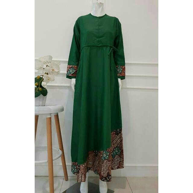 Gamis toyobo kombinasi batik by edness kayla (booked)