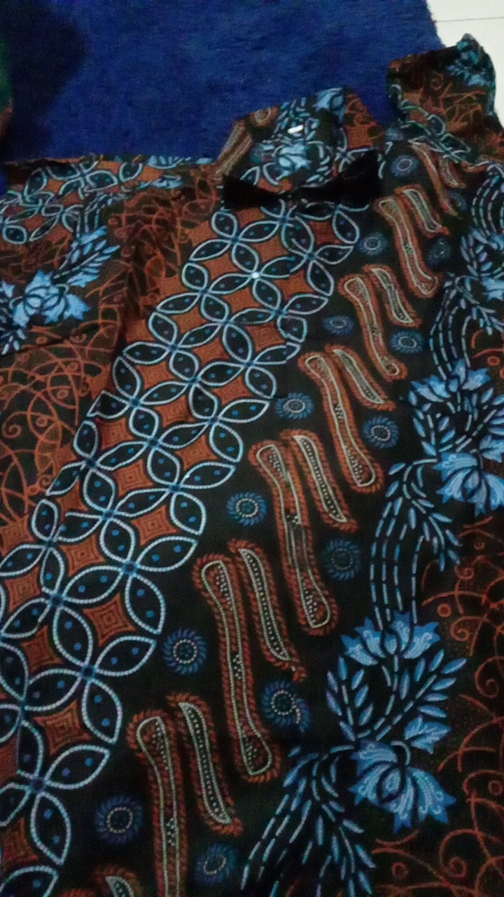 Kemeja Batik Pria Lengan Pendek Size M L Xl Xxl  Bswart Batik Hrb026 Kenongo Hem Panjang Padi