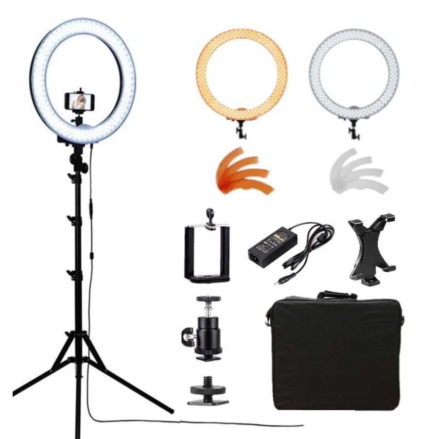 Meking Lampu Ring Light Dimmable 14" LED untuk Fotografi 