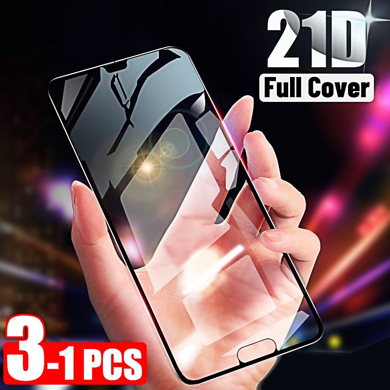 3pcs Pelindung Layar Tempered Glass 21d Untuk Huawei P20 Lite P30 Pro P Smart Z Y6 2019 Mate 20 Pro Lite 30