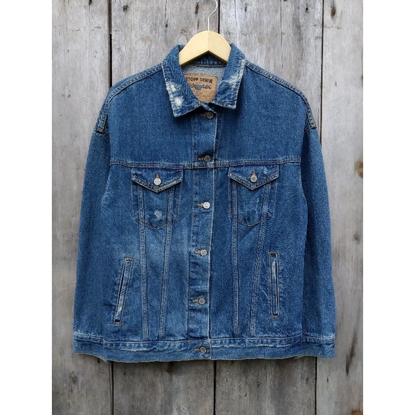 jaket jeans trucker denim size M second preloved